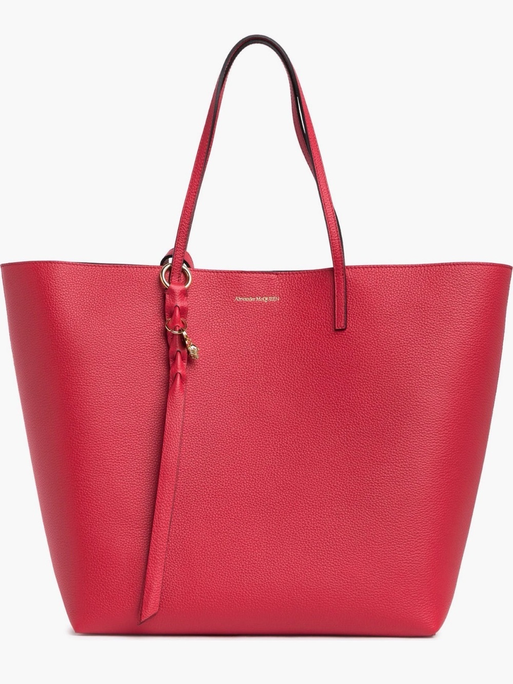 Alexander McQueen Skull Pebbled Leather Shopper Tote Bag
